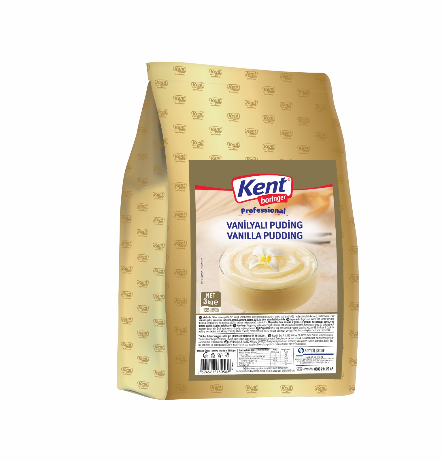 Kent Boringer Vanilla Pudding – 3 kg